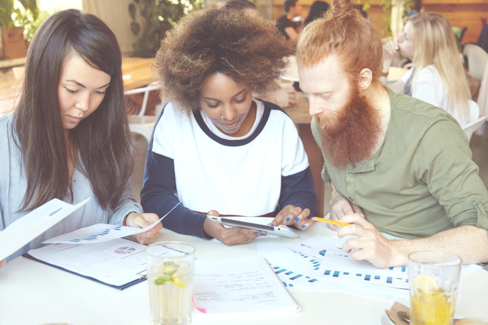 Workshop participants working on personalized budget categories